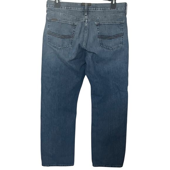 ARIAT LEGACY REBAR M5 STRAIGHT LEG & FIT HI-RISE JEANS, MENS, 35/32, DENIM BLUE - Picture 3 of 12